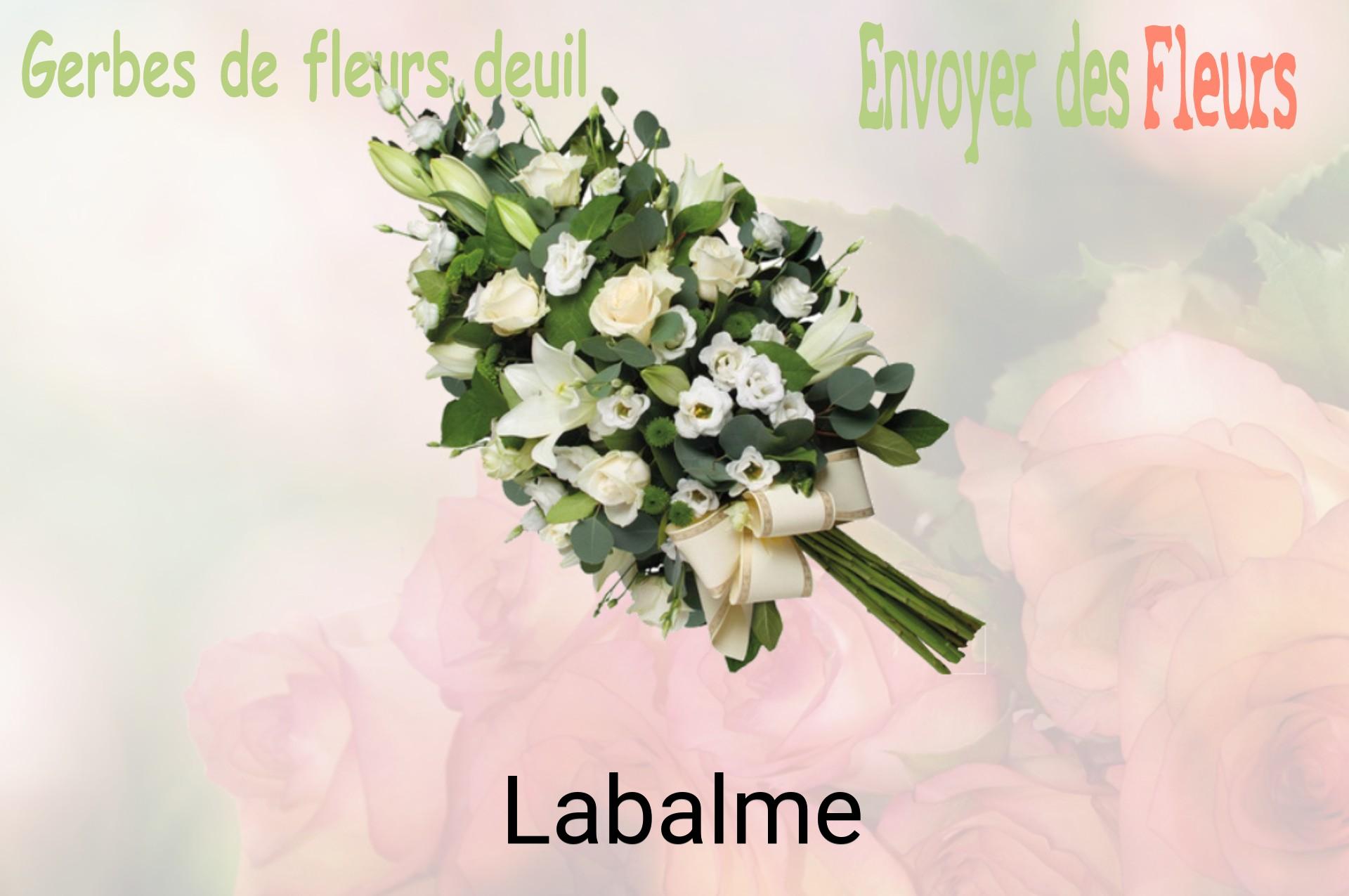 Gerbe de fleurs de deuil livrée à Labalme
